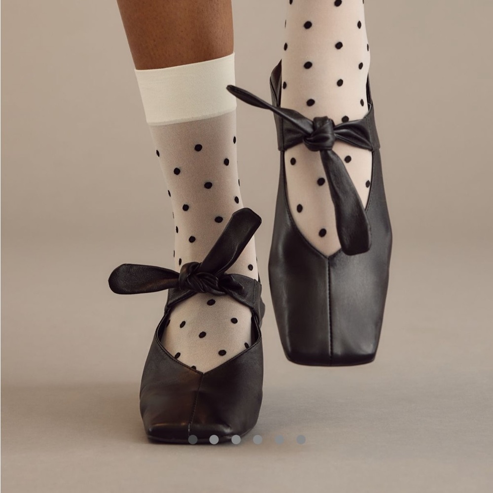 Anthropologie Vicenza Bow Mary Jane Flats Black size 10/41